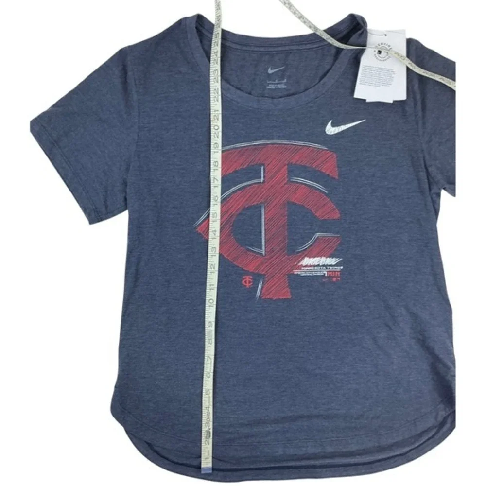 Nike Womens Large Graphic T-Shirt Navy Blue‎ Baseball Theme New With Tags